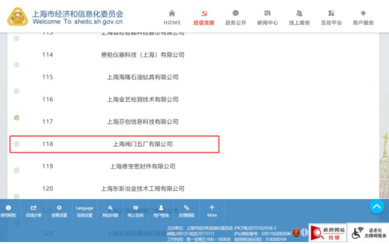 上海閥門五廠入選工信部第五批國家級專精特新“小巨人”企業(yè) 上海閥門五廠入選工信部第五批國家級專精特新“小巨人”企業(yè)