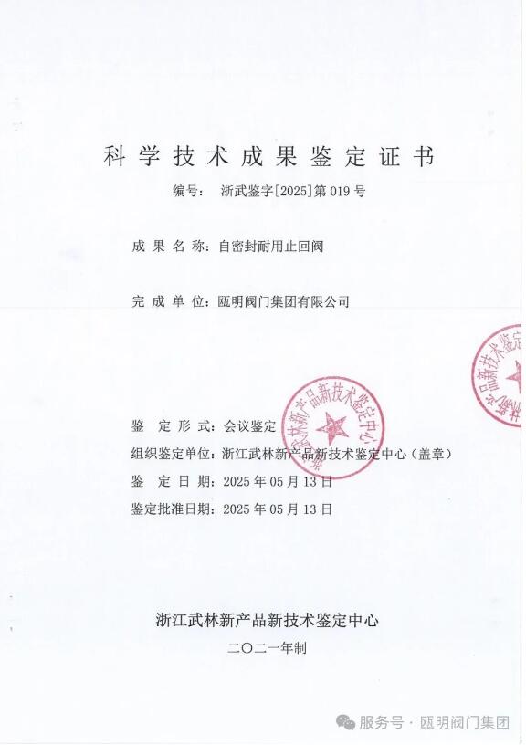 自密封耐用止回閥:高效密封,便捷生產(chǎn) 自密封耐用止回閥:高效密封,便捷生產(chǎn)